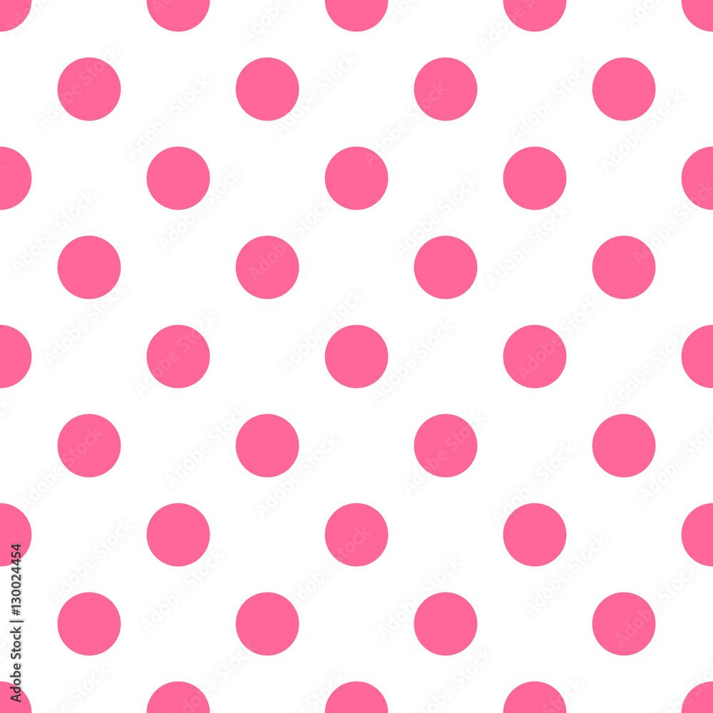 Seamless polka dot pattern pink background