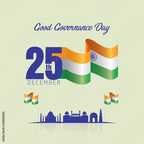 vector illustration for Good Governance Day celebrated in India in december