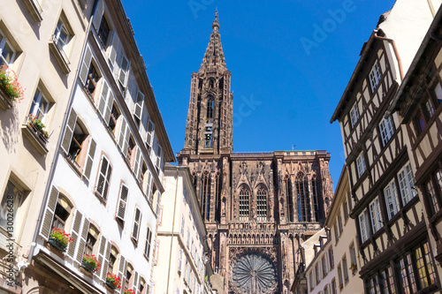 Billede på lærred Beautiful view of ancient buildings at Strasbourg, Alsace, Franc