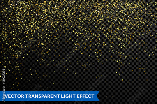 Gold glitter particles of magic glittering stardust