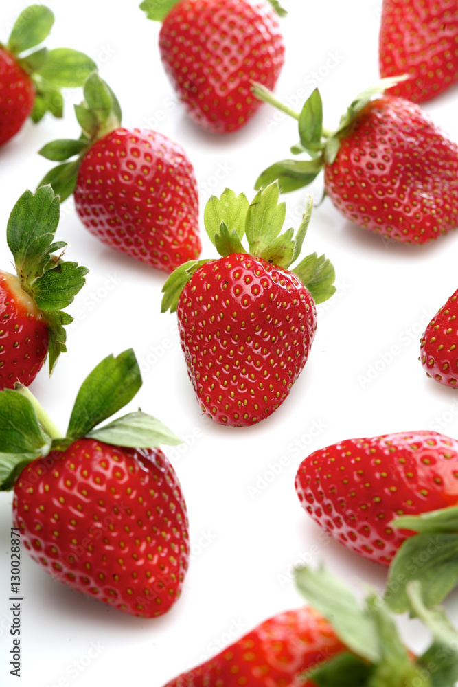 Strawbwrry on white background - close-up Strawbwrry on white background - close-up