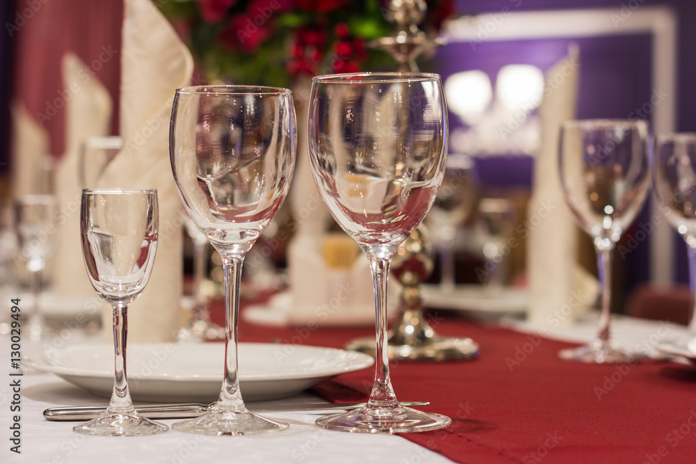 Laid table in restaurant