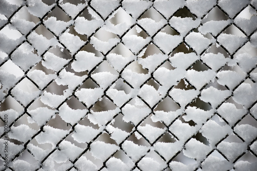 metal fence in winter