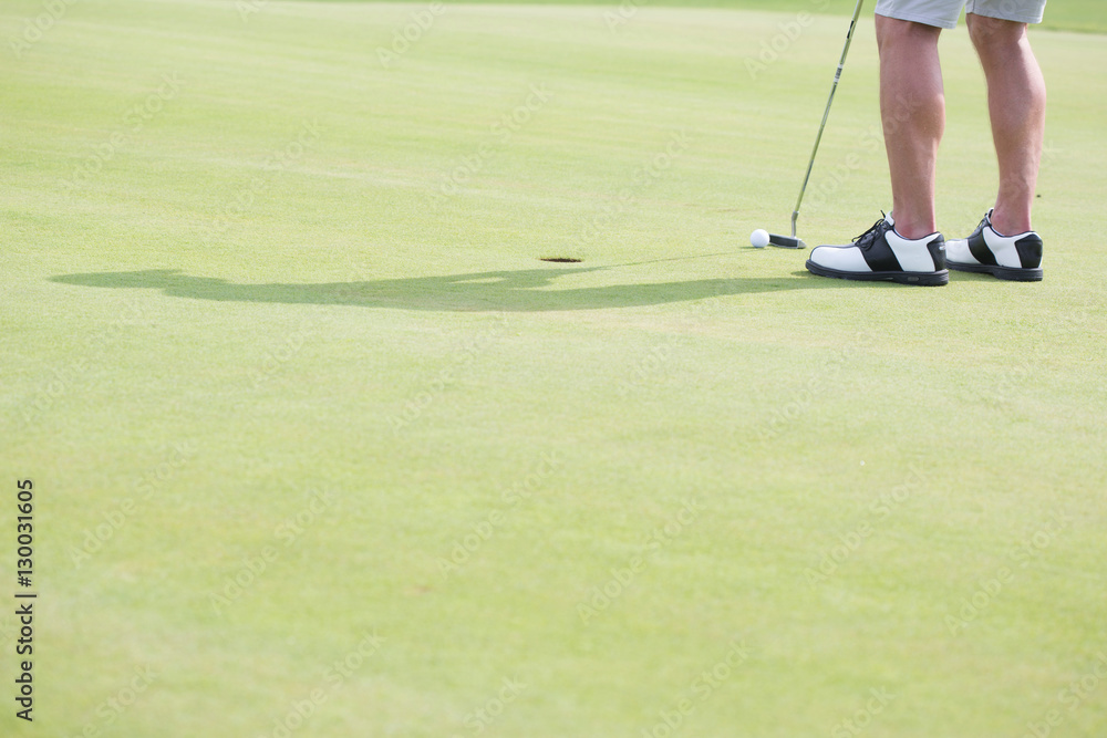 Obraz premium Low section of middle-aged man playing golf