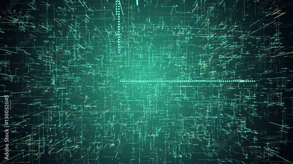Dotted lines of particles make corners, green seamless loop Dotted lines of particles make corners, green seamless loop