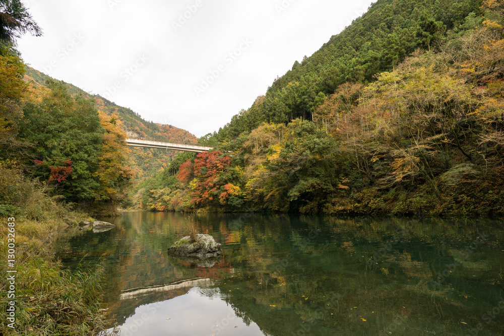 秋の奥多摩 白丸付近の多摩川