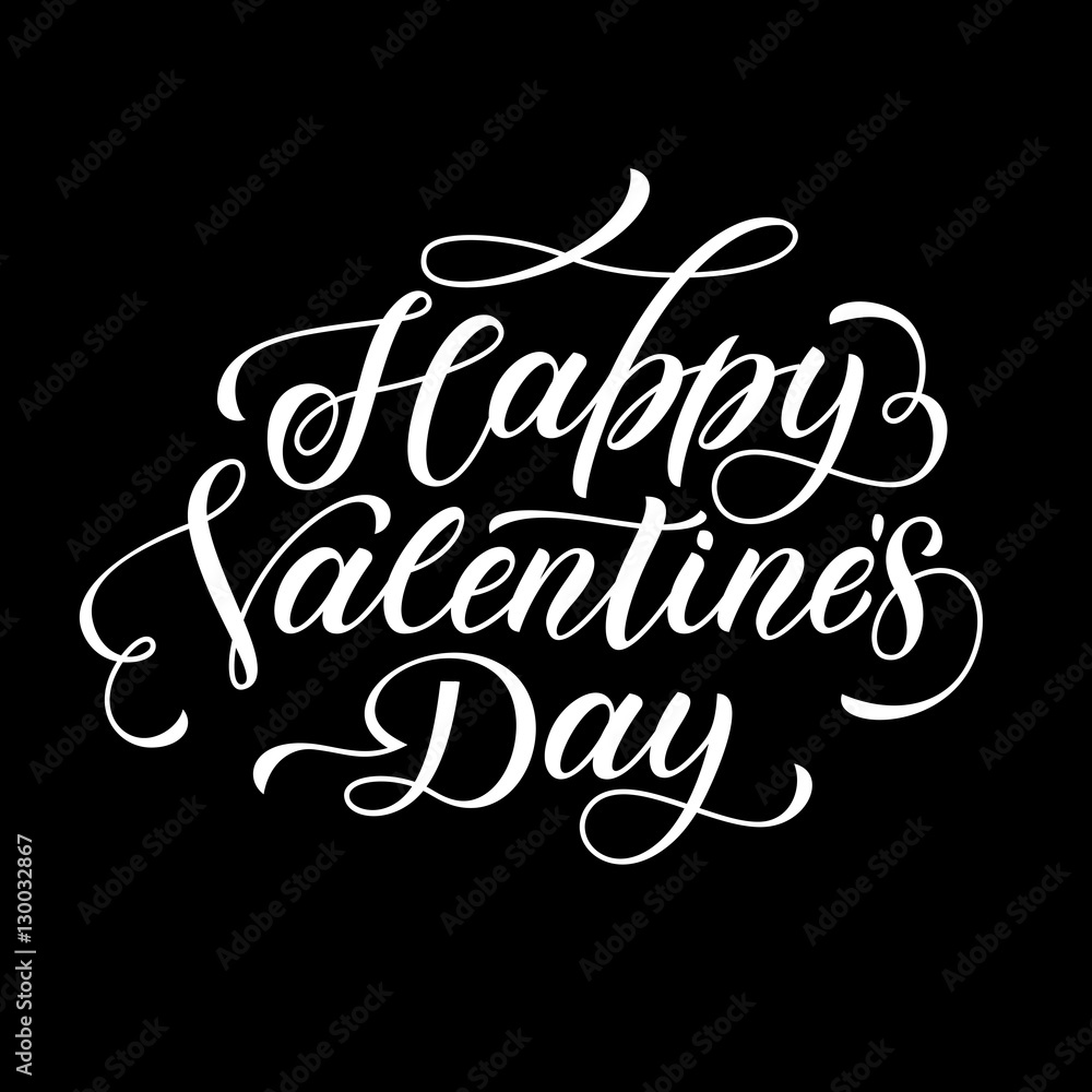 Valentine Day text calligraphy mongram vector greeting card