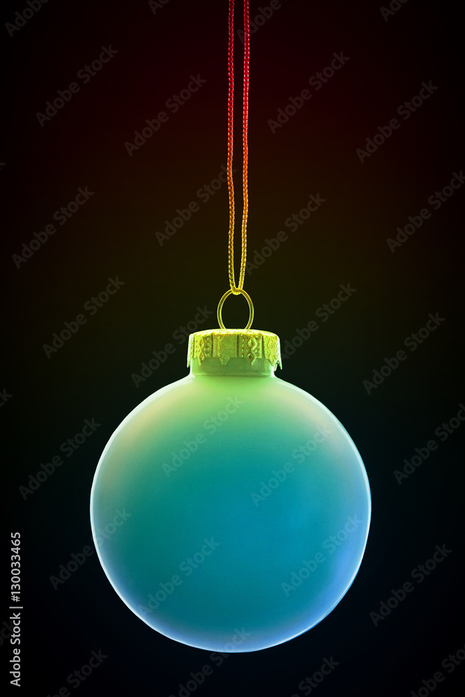 Blue bauble on black background Blue bauble on black background