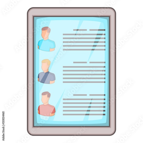 Searching resume icon. Cartoon illustration of searching resume vector icon for web