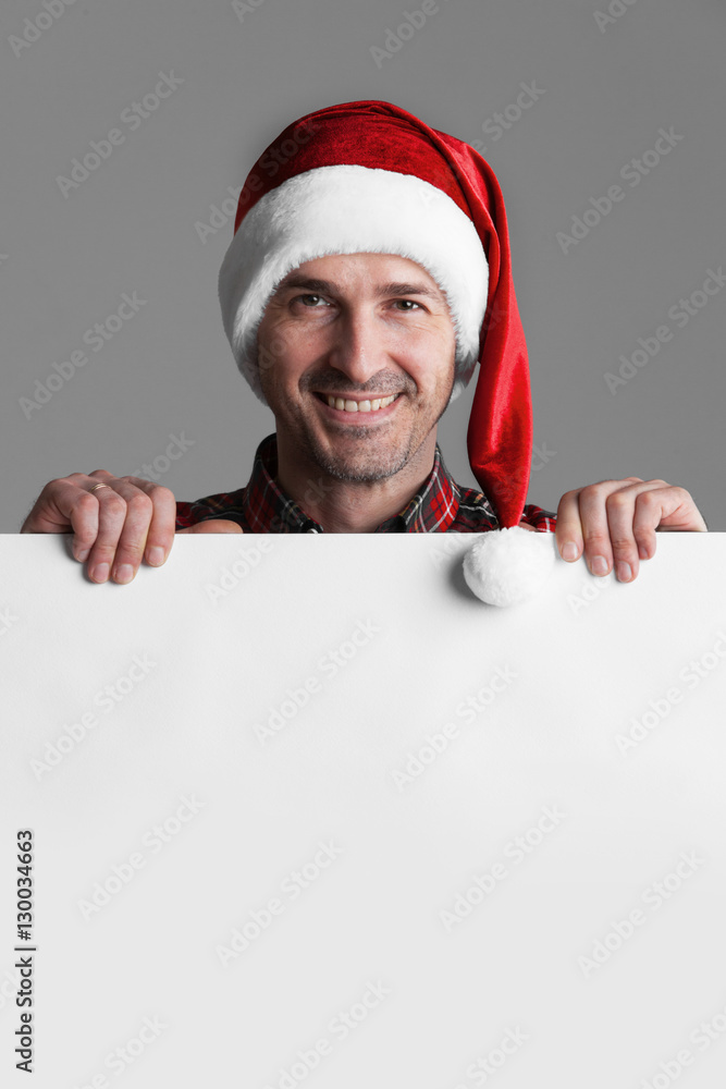Man in Santa's hat Man in Santa's hat