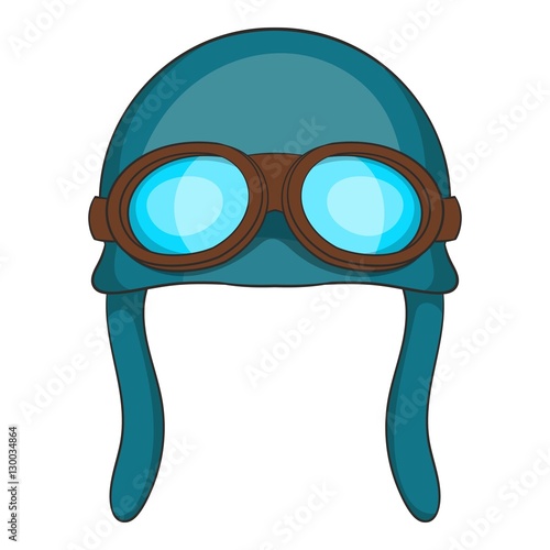 Aviation helmet icon. Cartoon illustration of aviation helmet vector icon for web