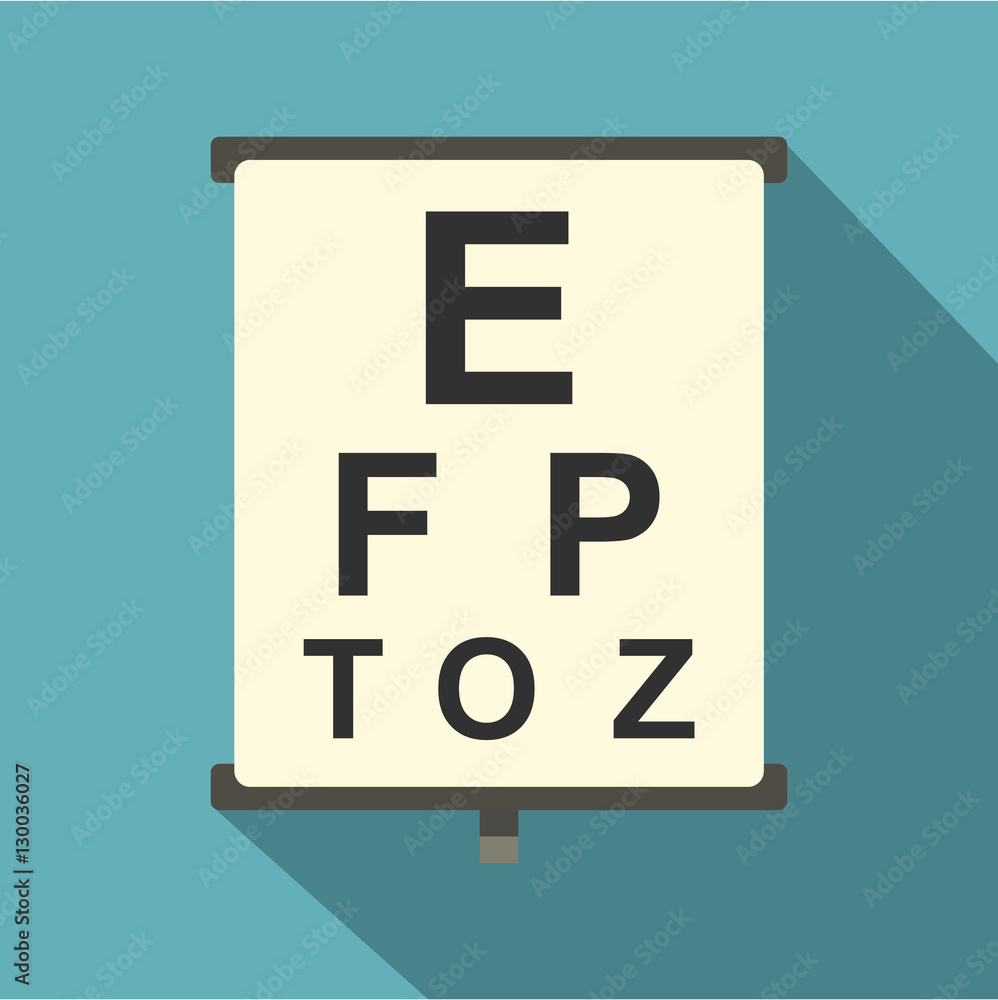 Eyesight check icon. Flat illustration of eyesight check vector icon for web