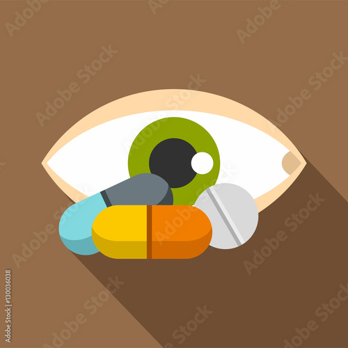 Eye icon. Flat illustration of eye vector icon for web