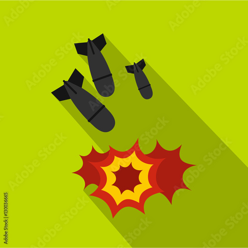 Bomb icon. Flat illustration of bomb vector icon for web