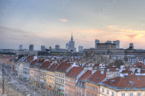 Warsaw downtown panorama