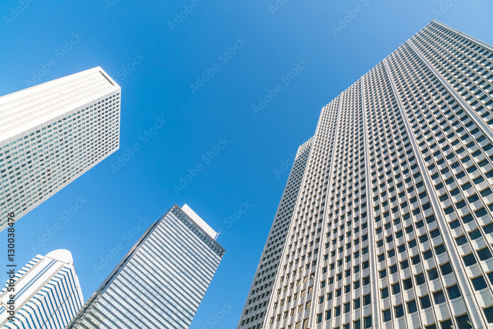 High-rise buildings and blue sky - Shinjuku, Tokyo High-rise buildings and blue sky - Shinjuku, Tokyo