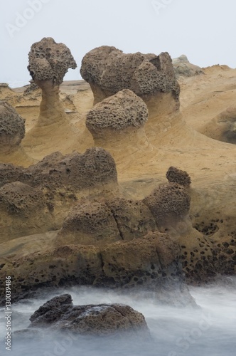 Coastal rock formations, Yehliu, Taipei County, Taiwan photo