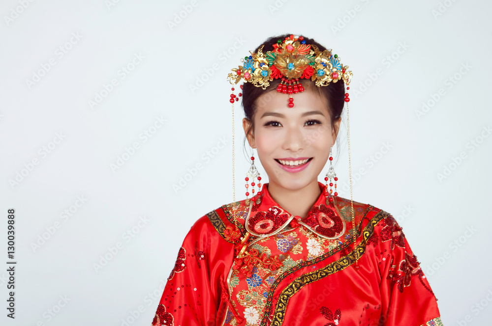 Chinese Bride looking at Camera Chinese Bride looking at Camera