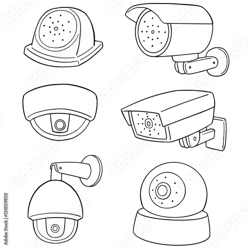 vector set of security camera
