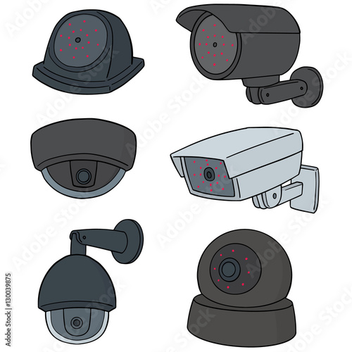vector set of security camera