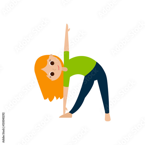 Girls and boys doing yoga. Cute yoga kids set.