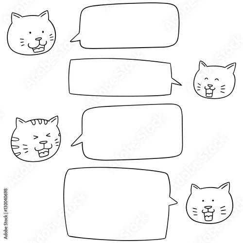 vector set of cat talking