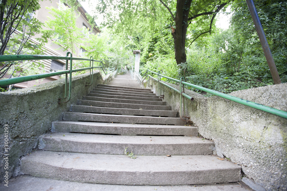 View of staircase in park, Zagreb, Croatia