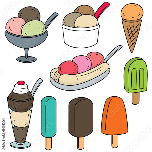 vector set of ice cream