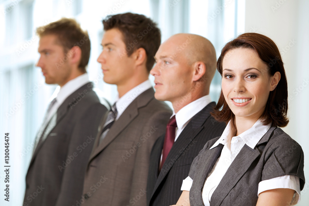 Portrait of young caucasian business people in office Portrait of young caucasian business people in office