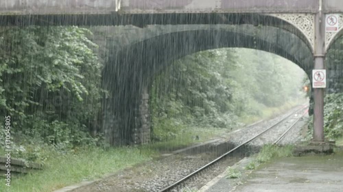 rain on the countryside station: old england station: afternoon raining photo