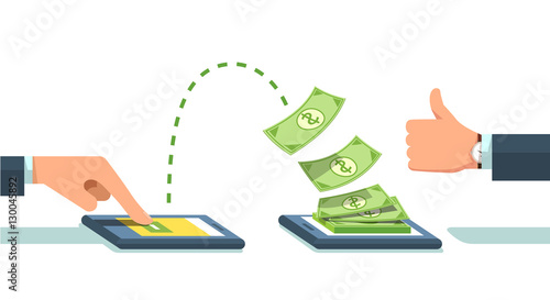 People sending and receiving money wirelessly