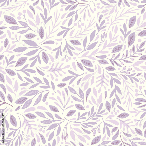 Seamless pattern with plants. Freehand drawing