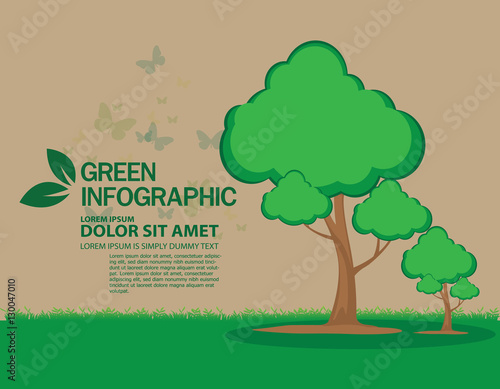 Green Concept Infographic.save world vector illustration.