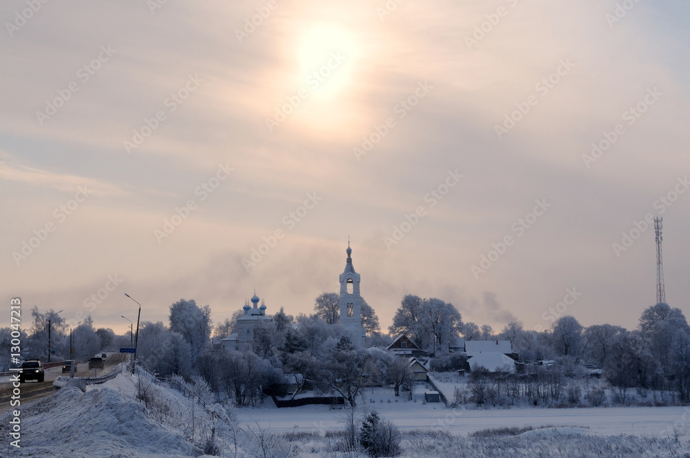 Frosty winter village