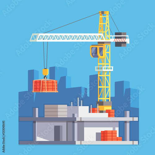 Construction of building house or a skyscraper