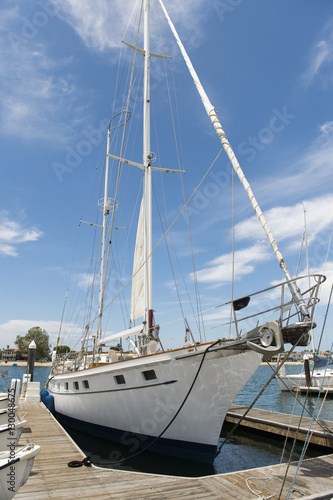 Yacht moored at dock © moodboard