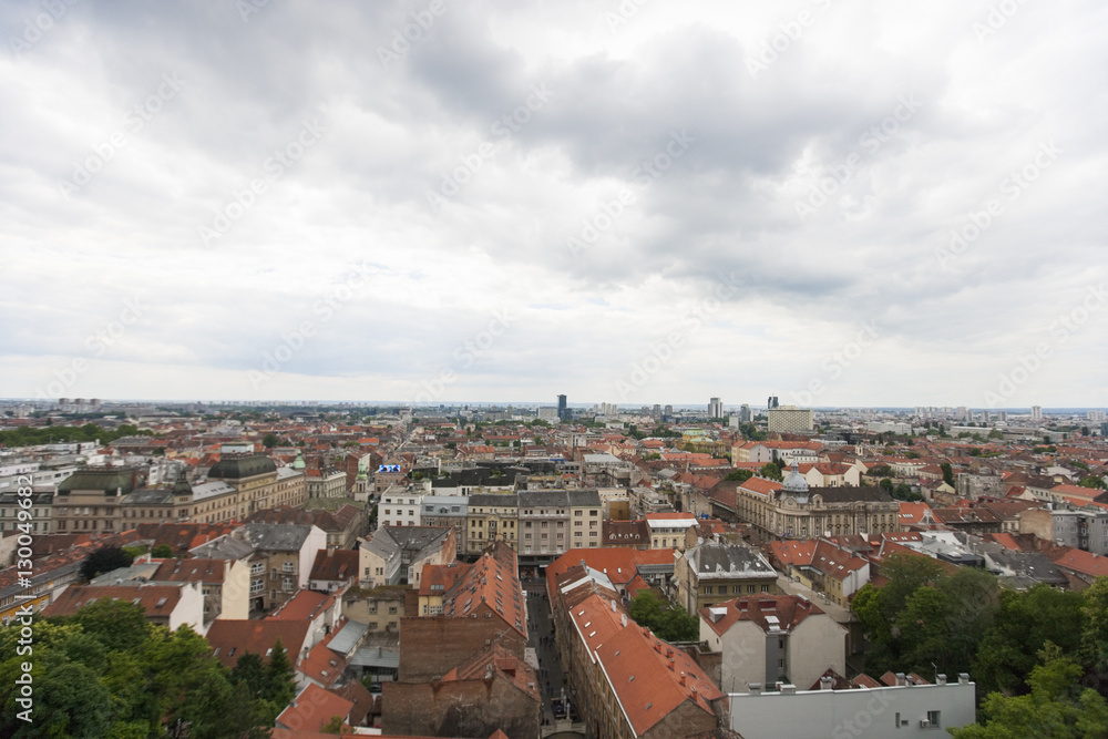 Obraz premium High angle view of residential district in Zagreb, Croatia