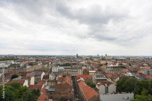 High angle view of residential district in Zagreb, Croatia