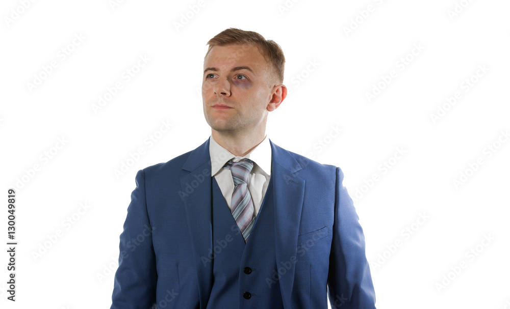 Portrait of an businessman with black eye Portrait of an businessman with black eye