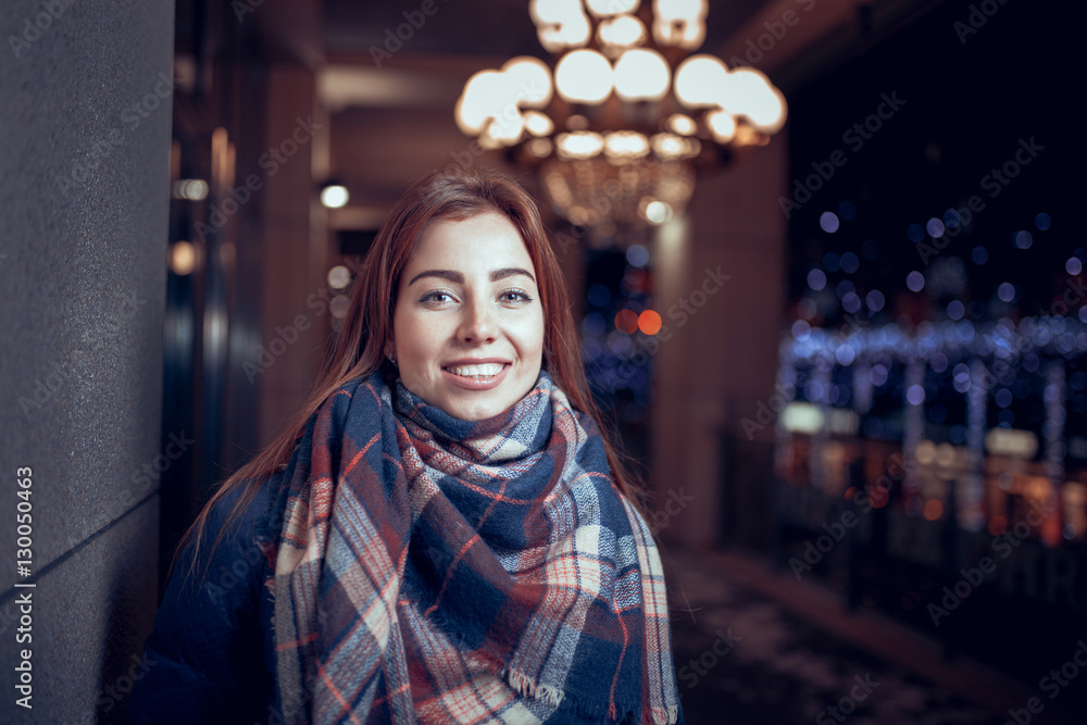 Fototapeta premium fashion style portrait of young pretty beautiful woman with long