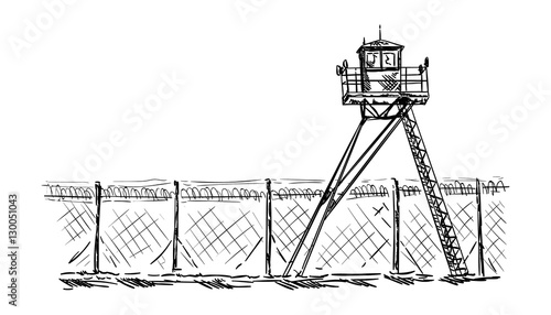 Watch tower in prison