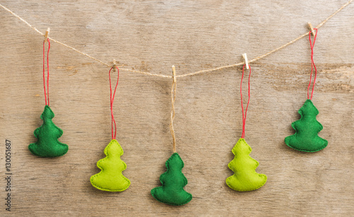 Christmas tree on wooden background