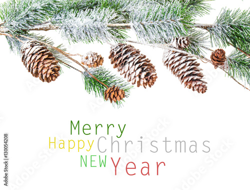 Christmas decoration on white background