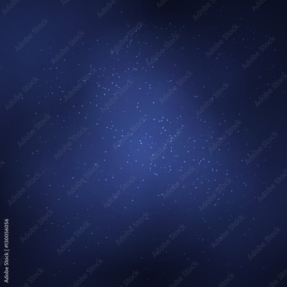 Obraz premium Abstract background with white glowing objects. The starry night sky. Vector