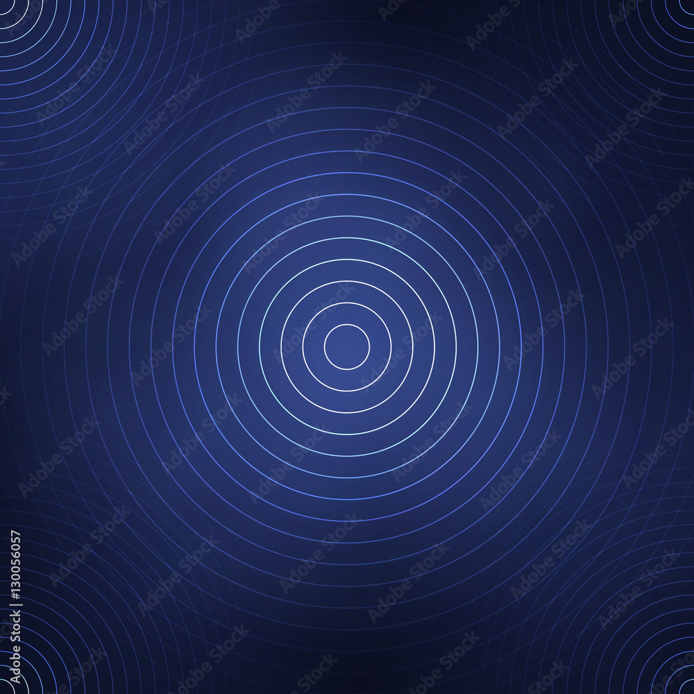 Obraz premium Abstract background with white circles on the dark blur background. Vector