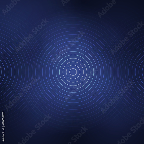 Abstract background with white circles on the dark blur background. Vector