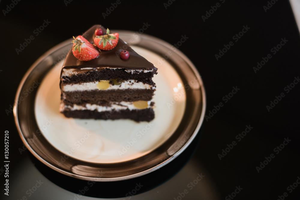 Beautiful chocolate cake with fresh berry,chocolate pie and berries Beautiful chocolate cake with fresh berry,chocolate pie and berries