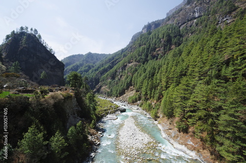 Bhote Kosi River, Solu Khumbu Everest Region, Sagarmatha National Park, Nepal, Himalayas  photo