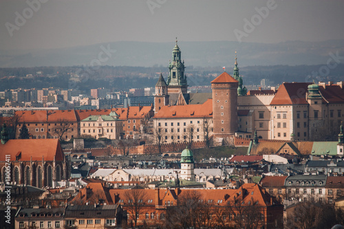 Obraz na płótnie Krakow cityscape, Poland. Wawel castle in the background w salonie