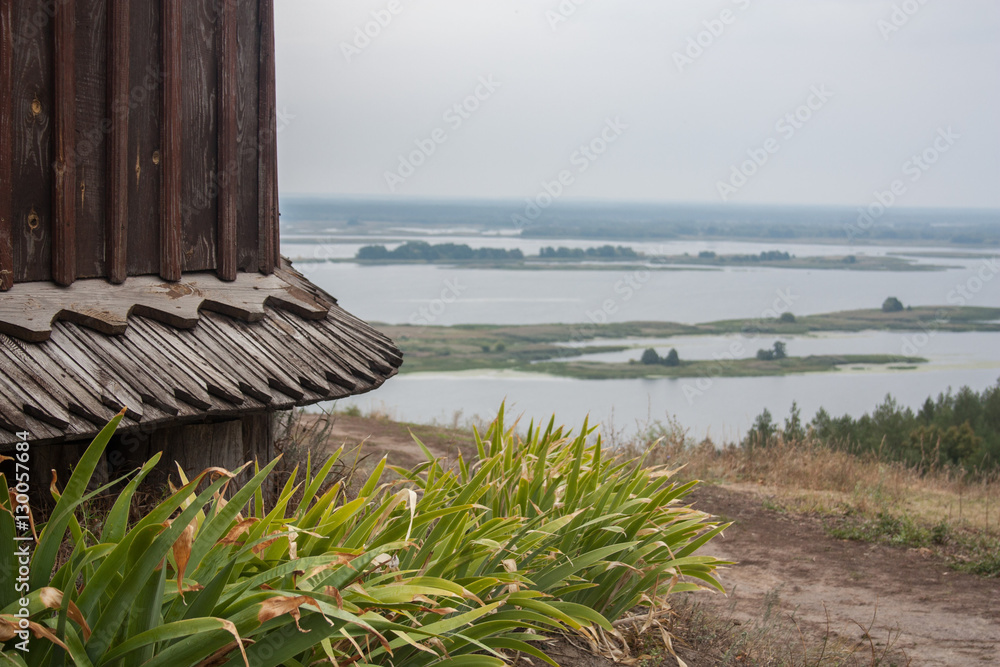 Ukrainka, Ukraine. View on Dnipro river from the hill